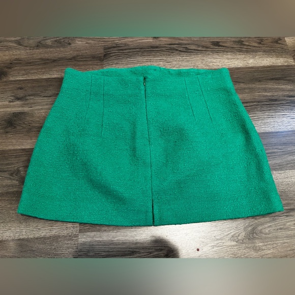 Zara Vibrant Green Pencil Skirt mini short high waste bold luxury Hollywood - Picture 11 of 15